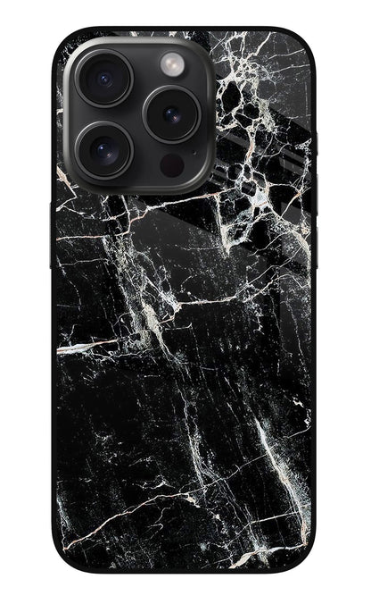Black Marble Texture iPhone 15 Pro Back Cover