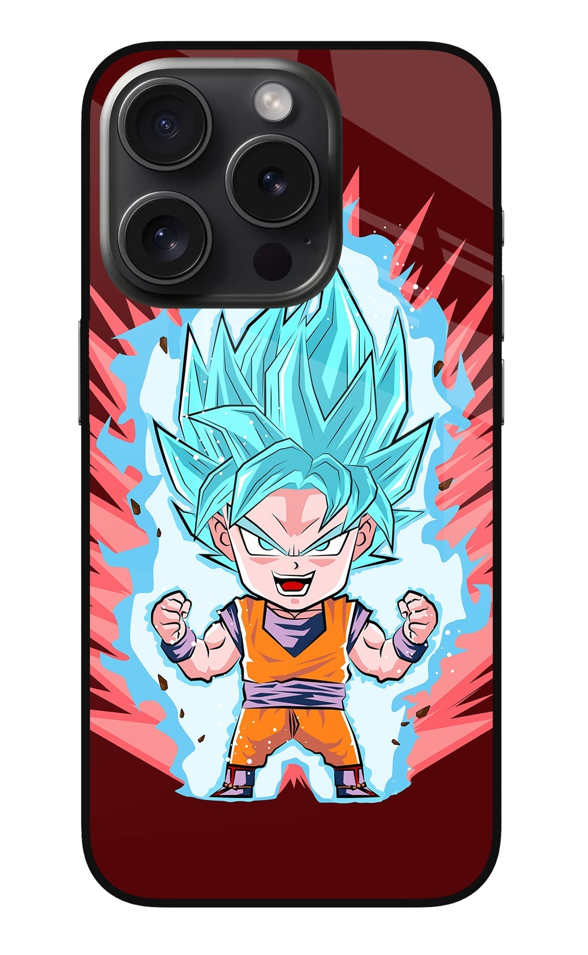 Goku Little iPhone 15 Pro Glass Case