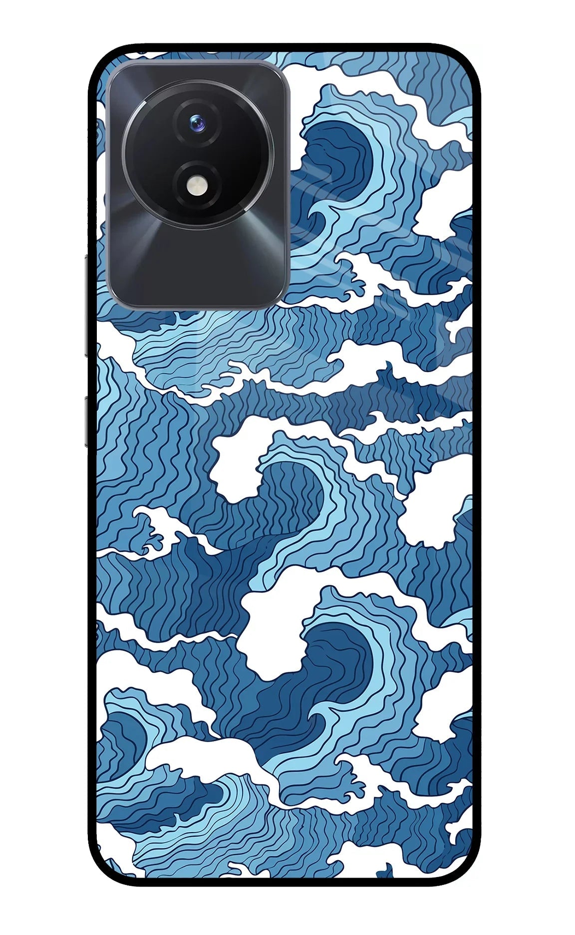 Blue Waves Vivo Y02/Y02T Back Cover