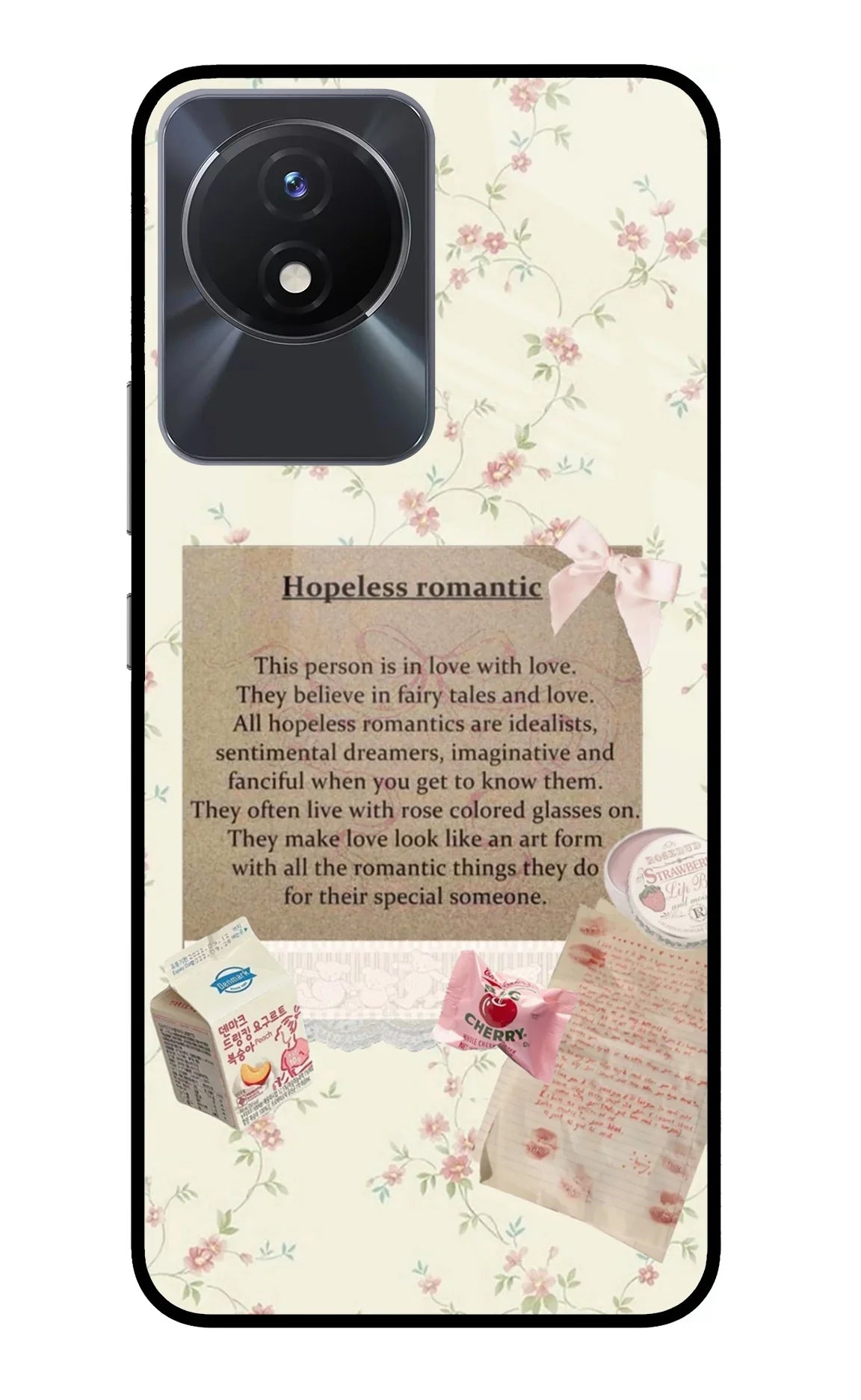 Hopeless Romantic Vivo Y02/Y02T Glass Case