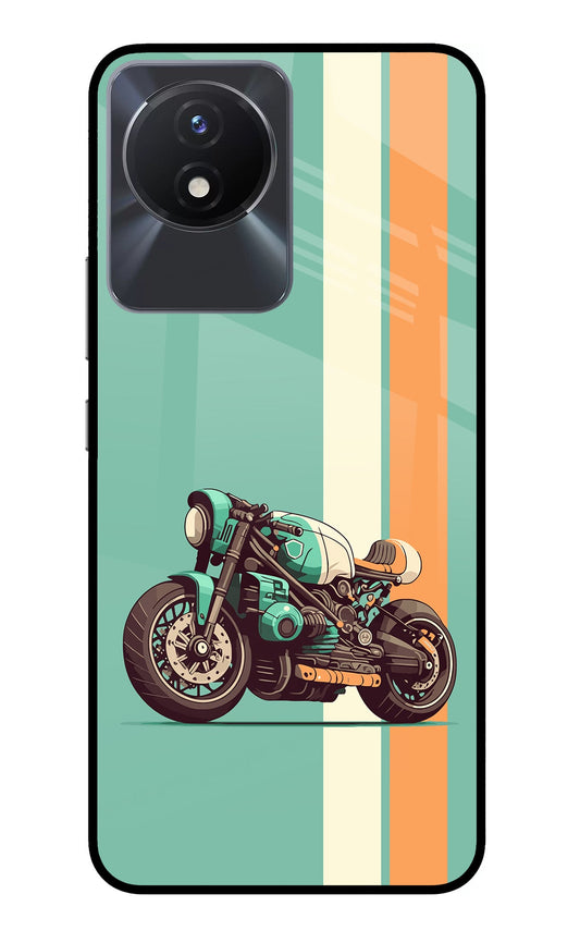 Striped Moto Drift Vivo Y02/Y02T Back Cover