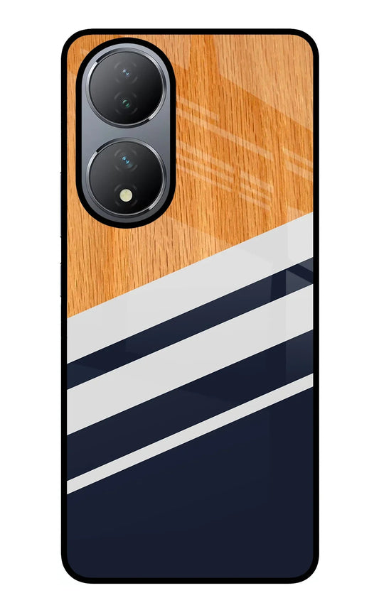 Blue and white wooden Vivo Y100 Back Cover