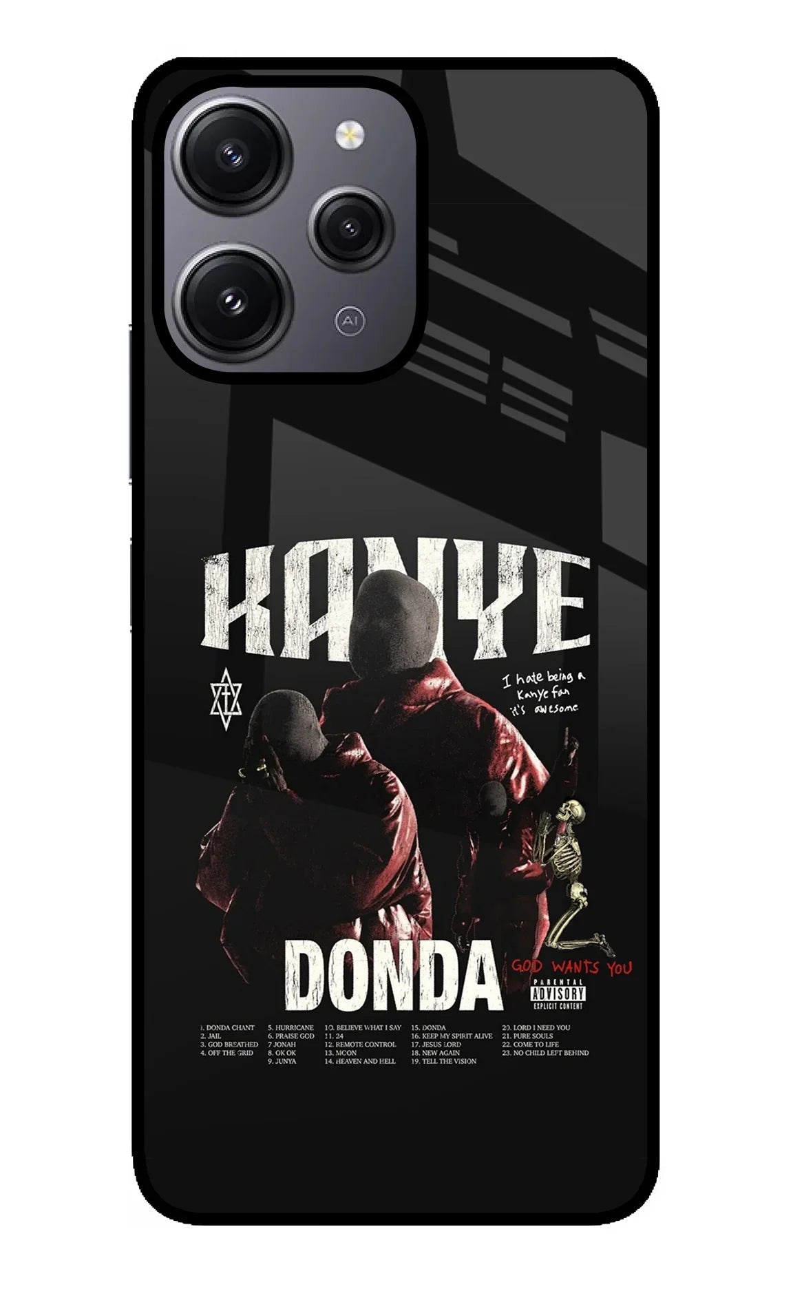 Donda Kanye West Redmi 12 4G Glass Case