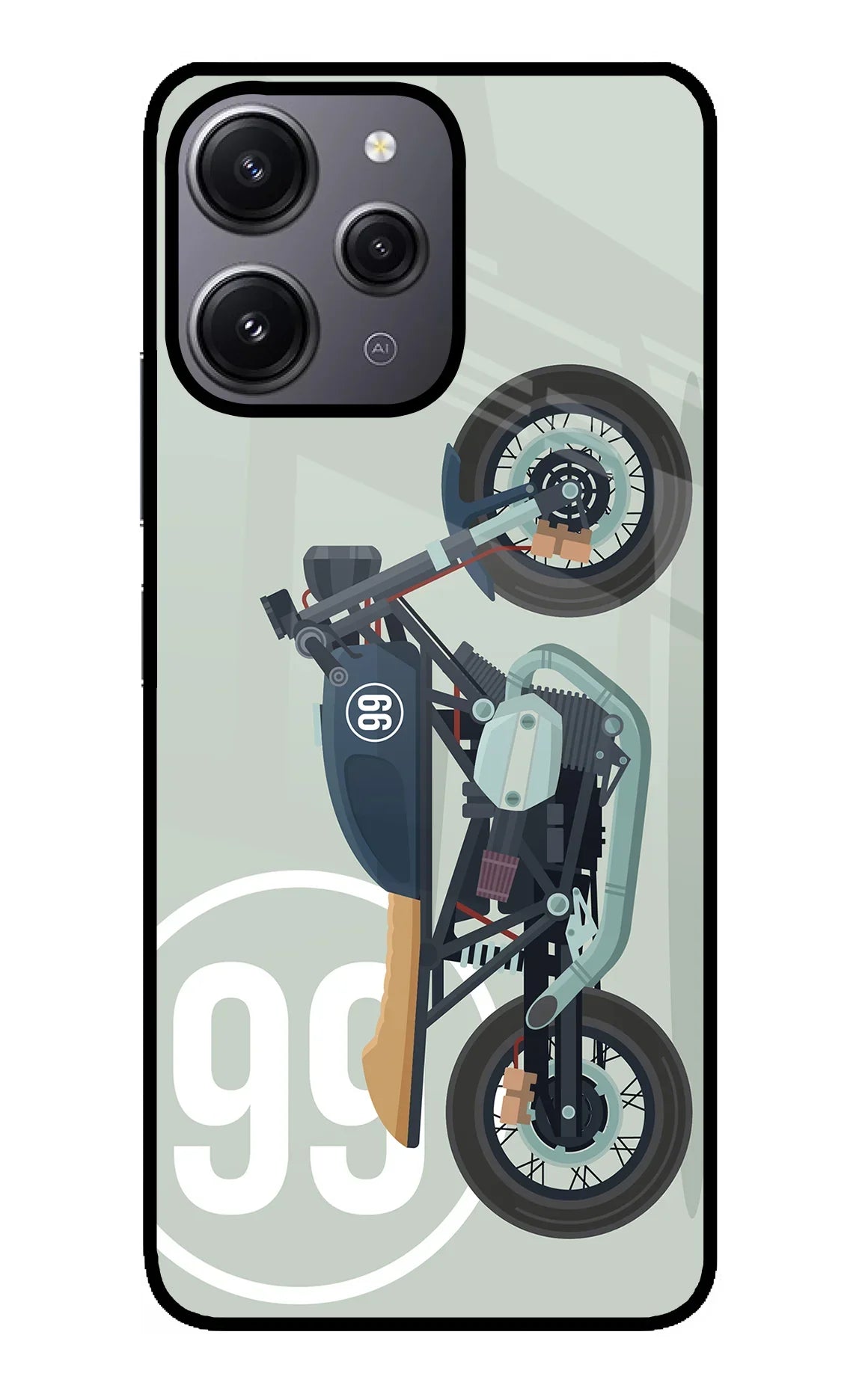 Classic Cafe Racer 99 Redmi 12 4G Glass Case