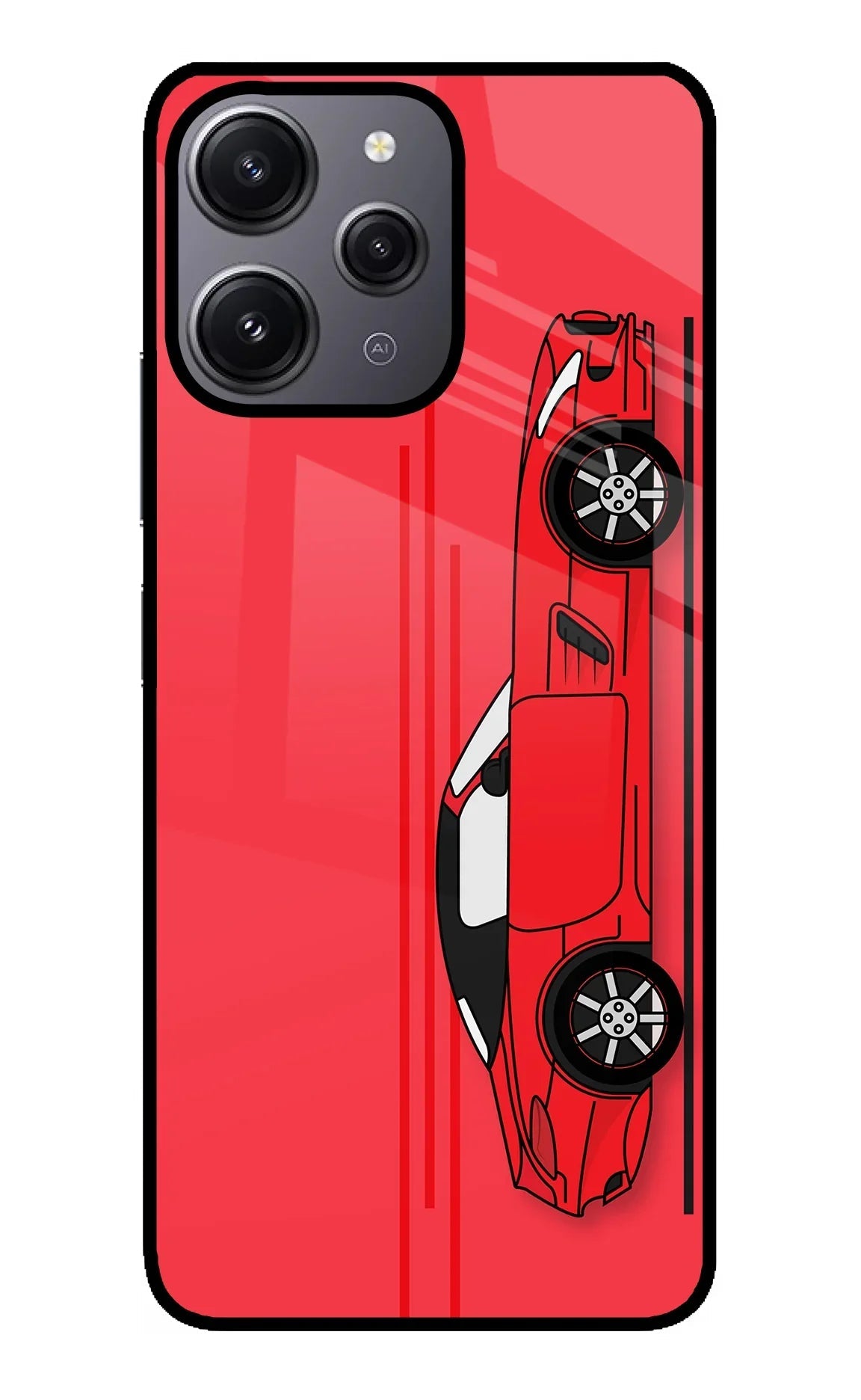 Red Velocity Redmi 12 4G Glass Case