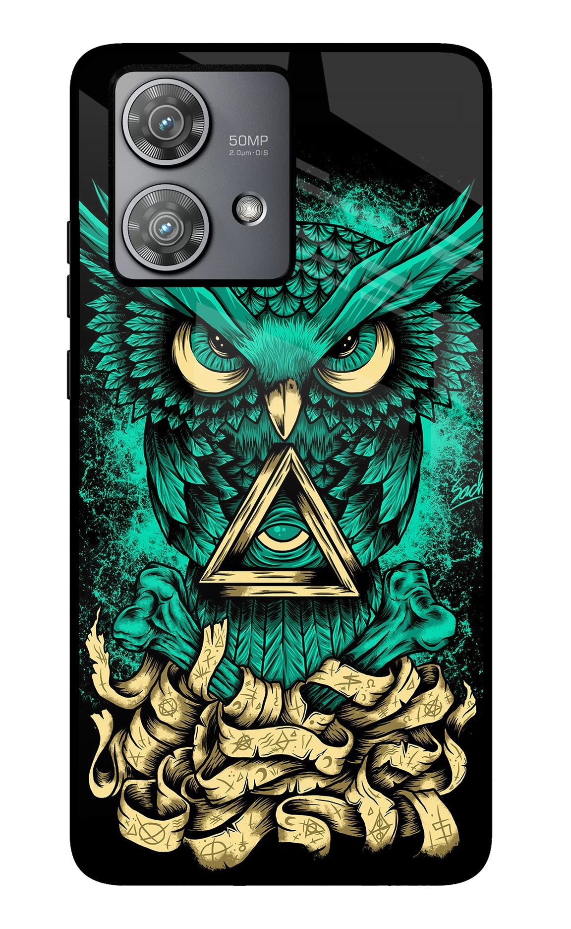 Green Owl Moto Edge 40 Neo Glass Case