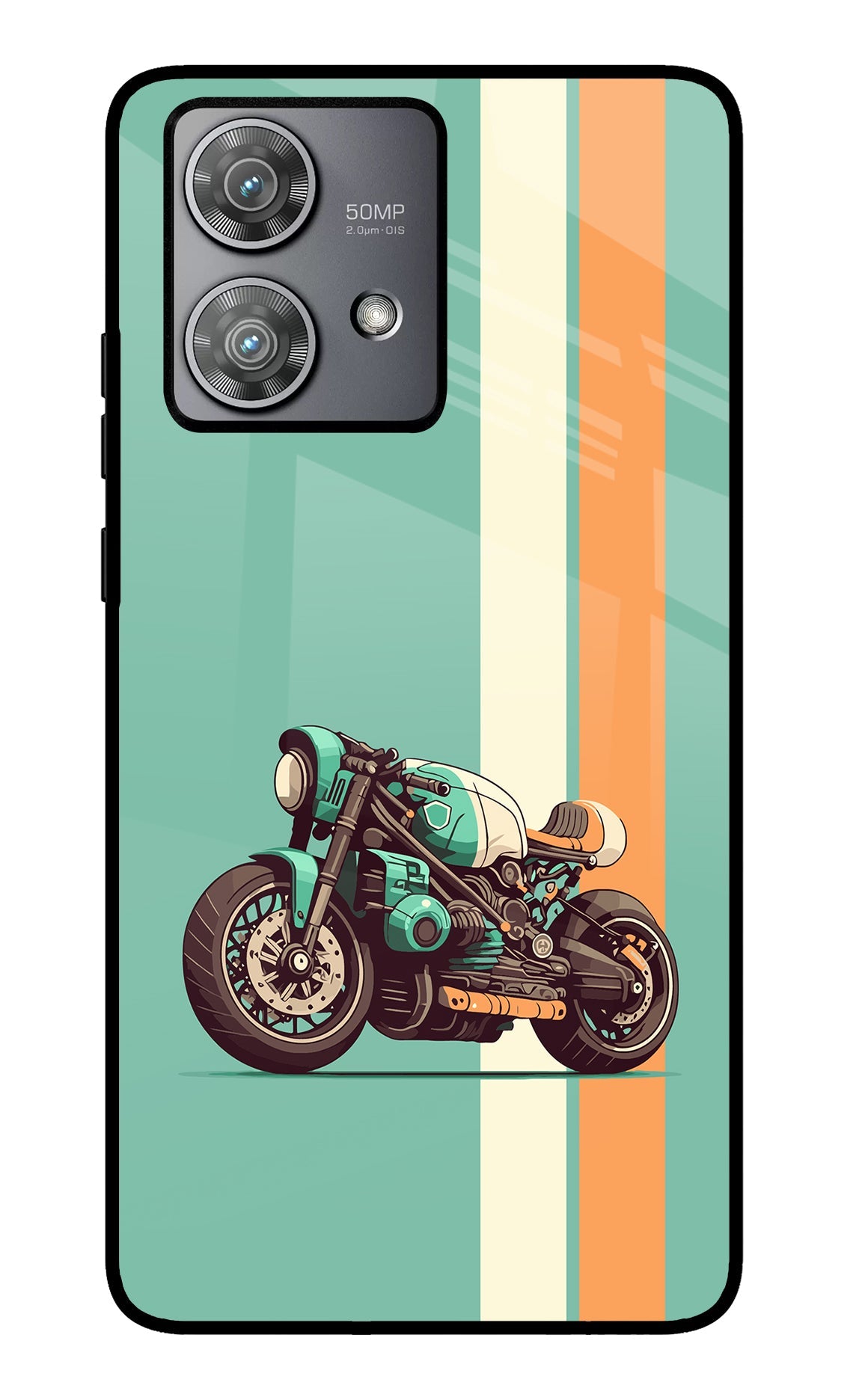 Striped Moto Drift Moto Edge 40 Neo Back Cover