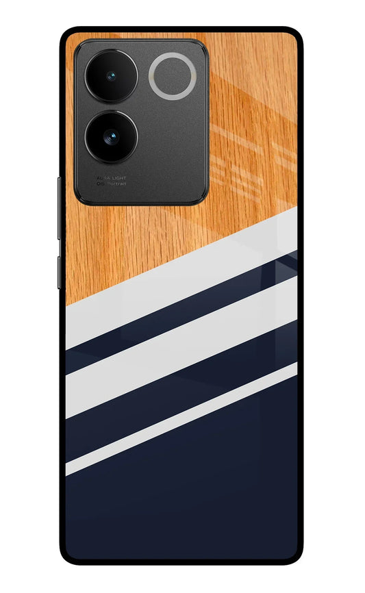Blue and white wooden Vivo T2 Pro 5G Back Cover