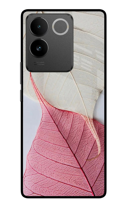 White Pink Leaf Vivo T2 Pro 5G Back Cover