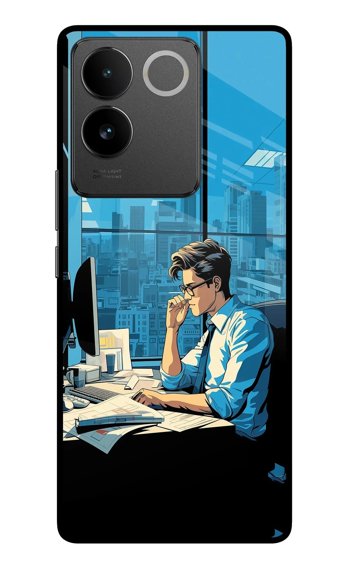 Focused Hustler (AI Generated) Vivo T2 Pro 5G Glass Case