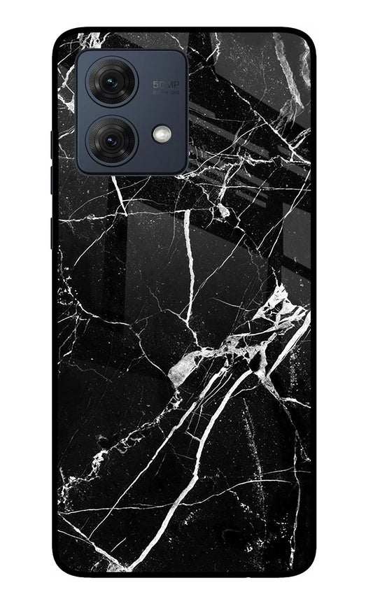 Black Marble Pattern Moto G54 5G Glass Case