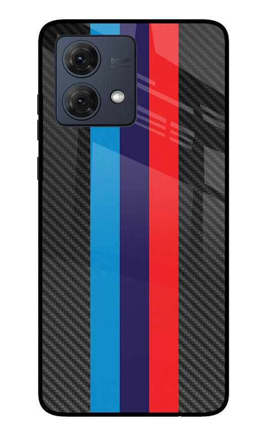 BMW Stripes Pattern Moto G84 5G Glass Case