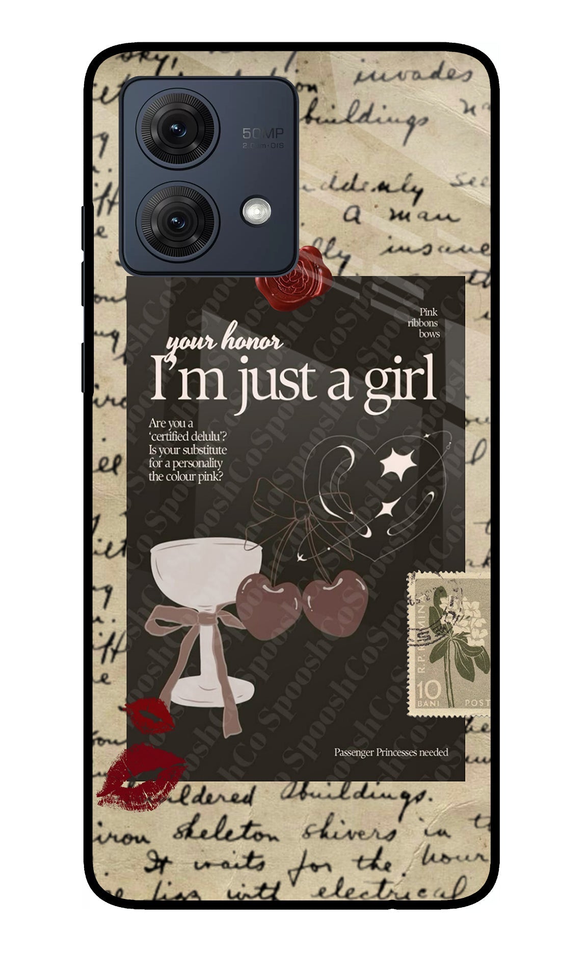 I am just a girl Moto G84 5G Glass Case