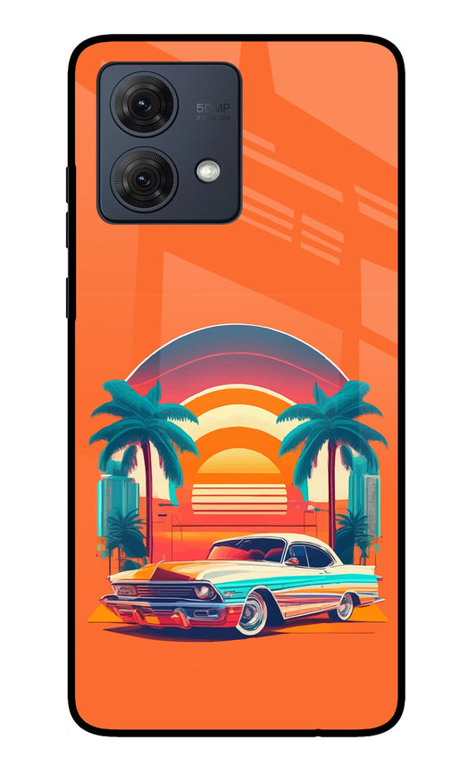 Palm Drive 80s Moto G84 5G Glass Case