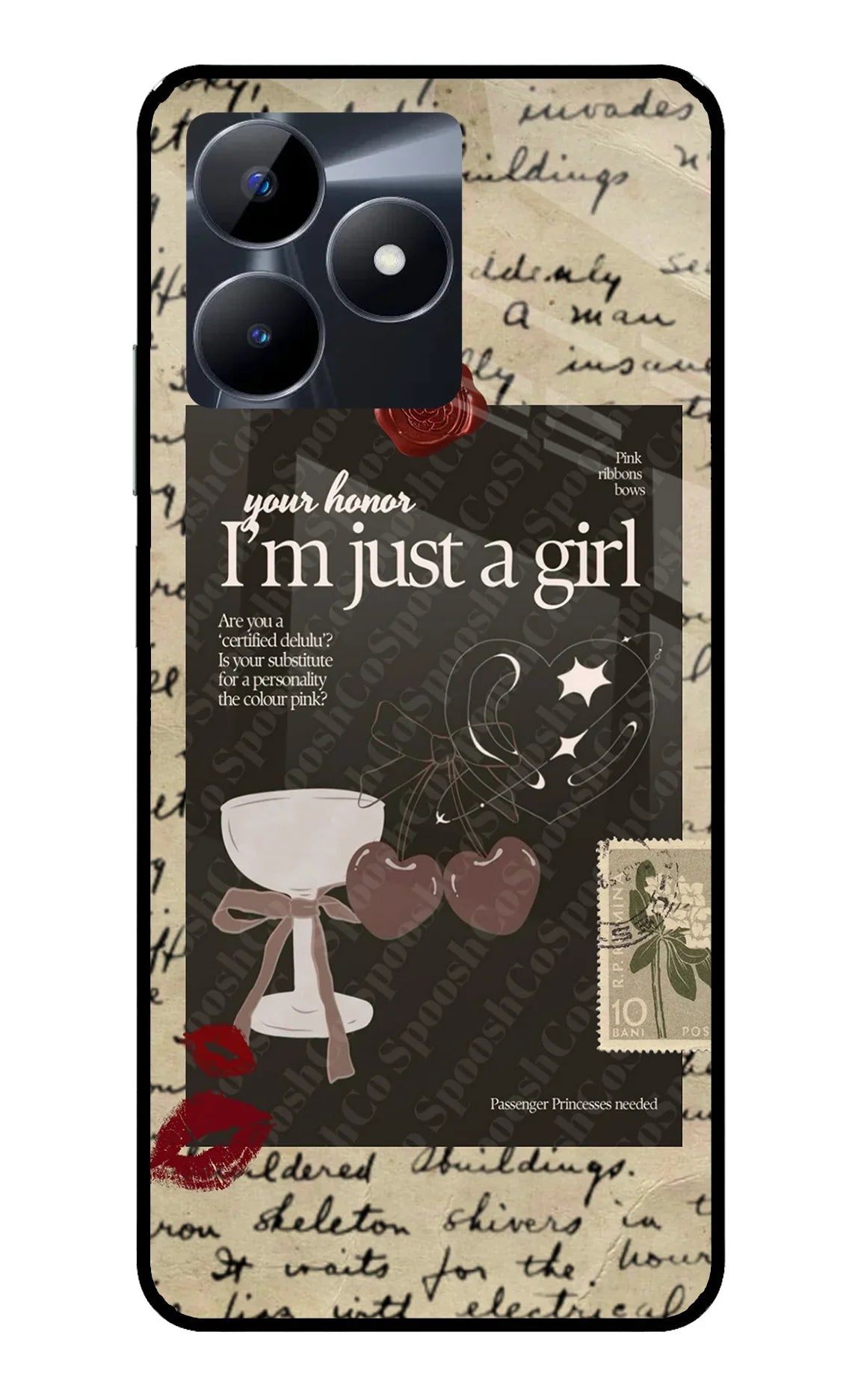 I am just a girl Realme C53 Glass Case