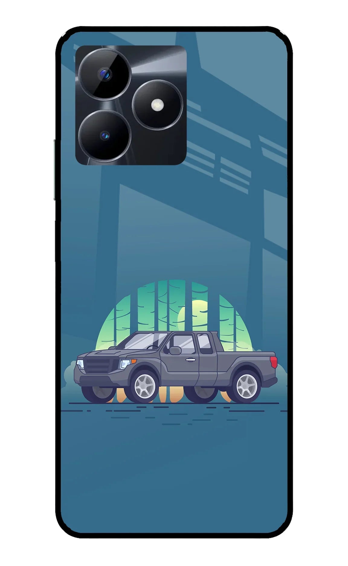 Retro Garage Vibe Realme C53 Glass Case