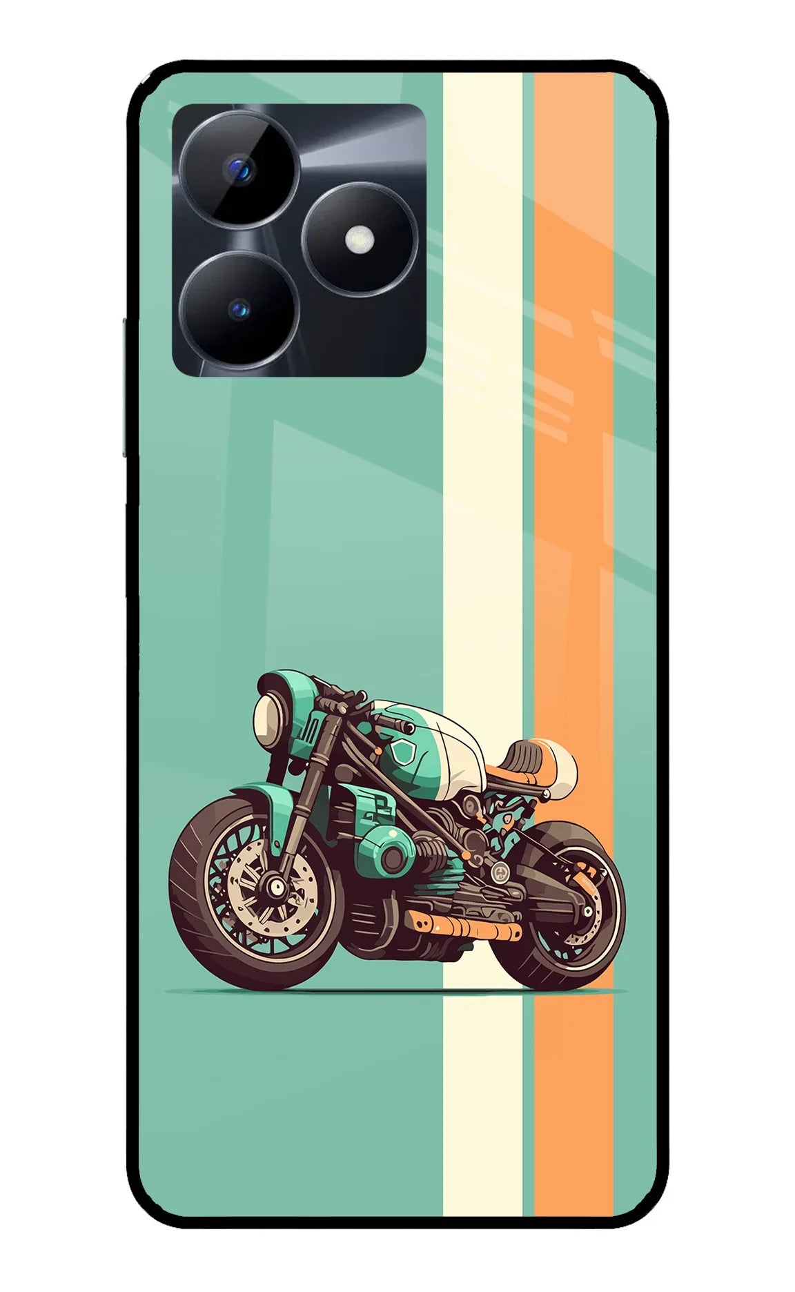 Striped Moto Drift Realme C53 Glass Case