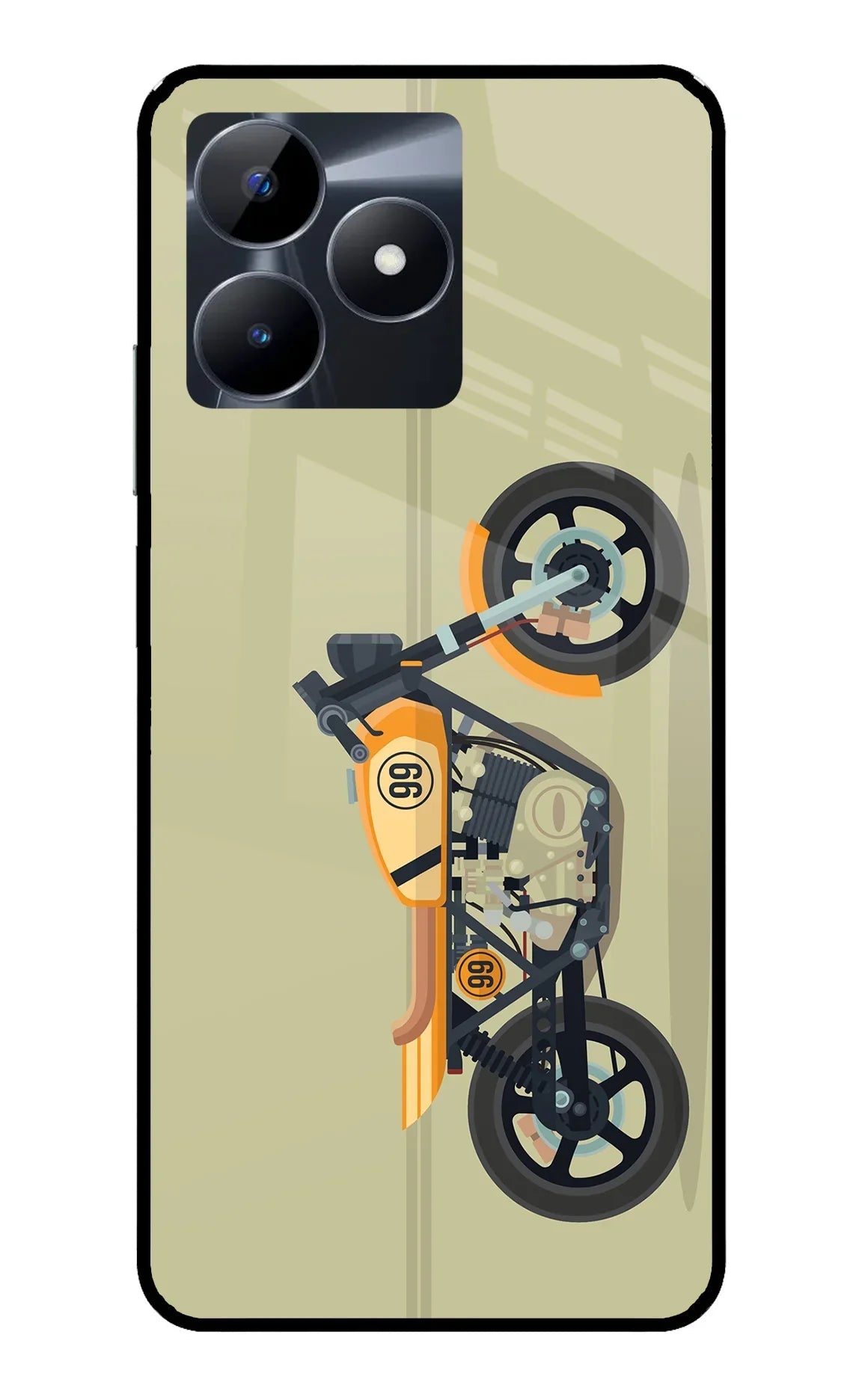 Vertical Speedster Realme C53 Glass Case