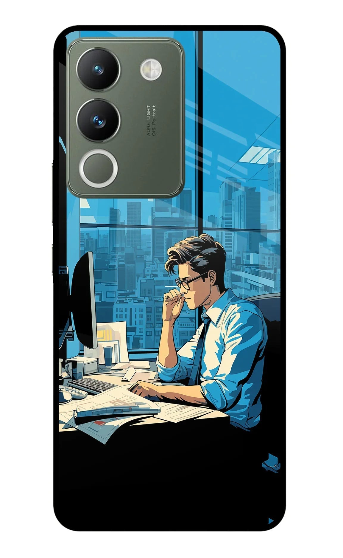 Focused Hustler (AI Generated) Vivo Y200 5G Glass Case
