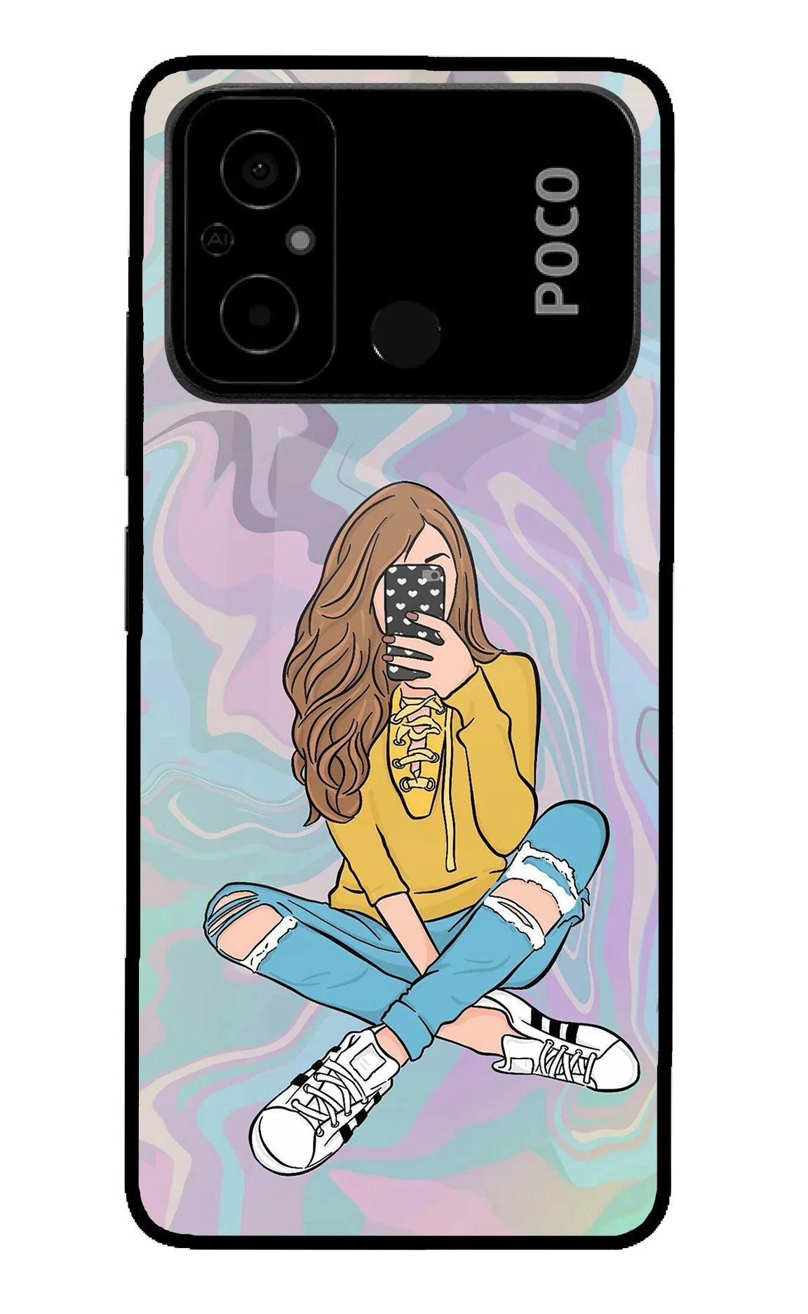 Selfie Girl Poco C55 Back Cover