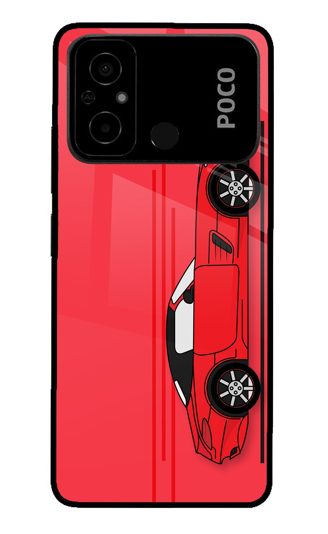 Red Velocity Poco C55 Back Cover
