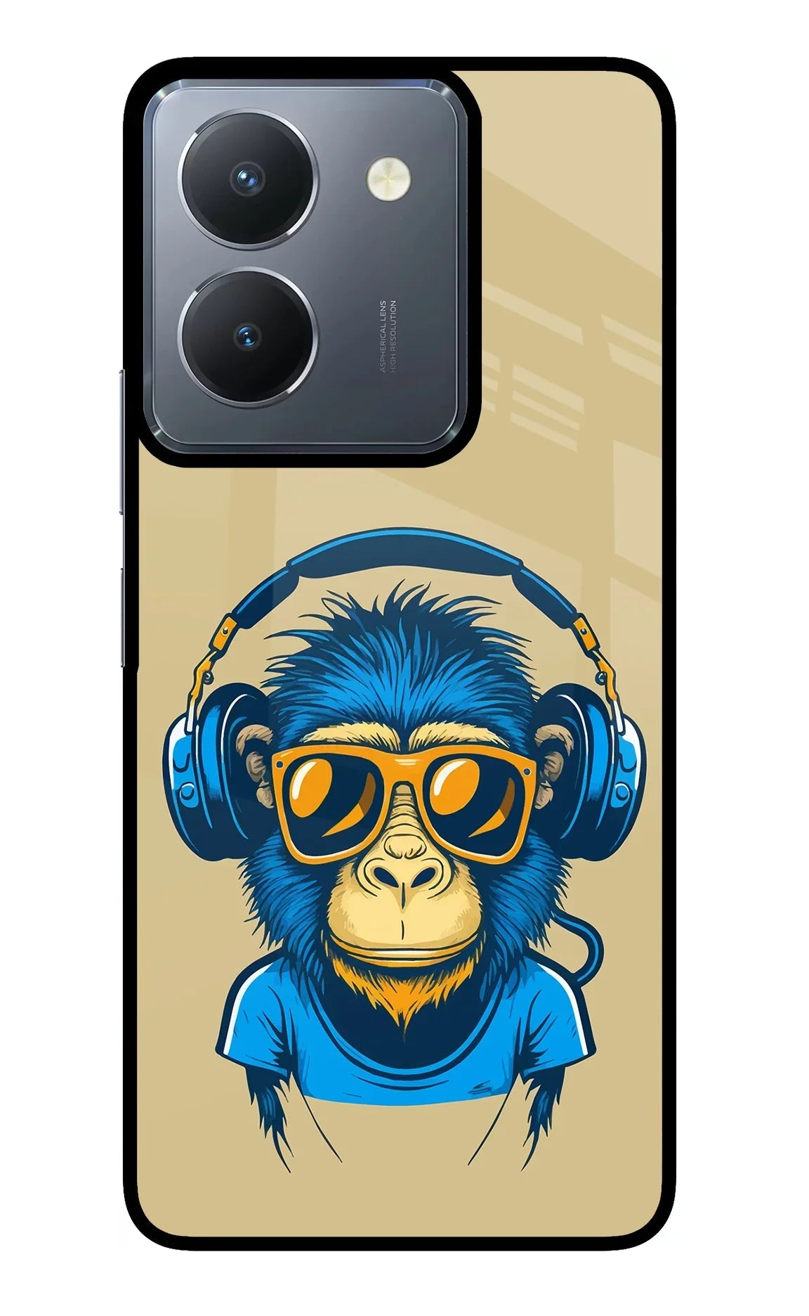 Monkey Headphone Vivo Y36 Glass Case