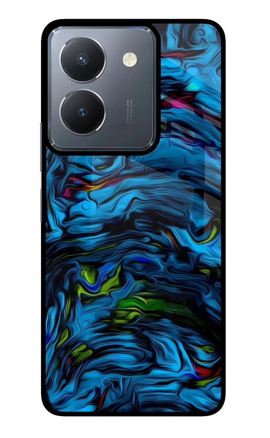 Dark Blue Abstract Vivo Y36 Glass Case