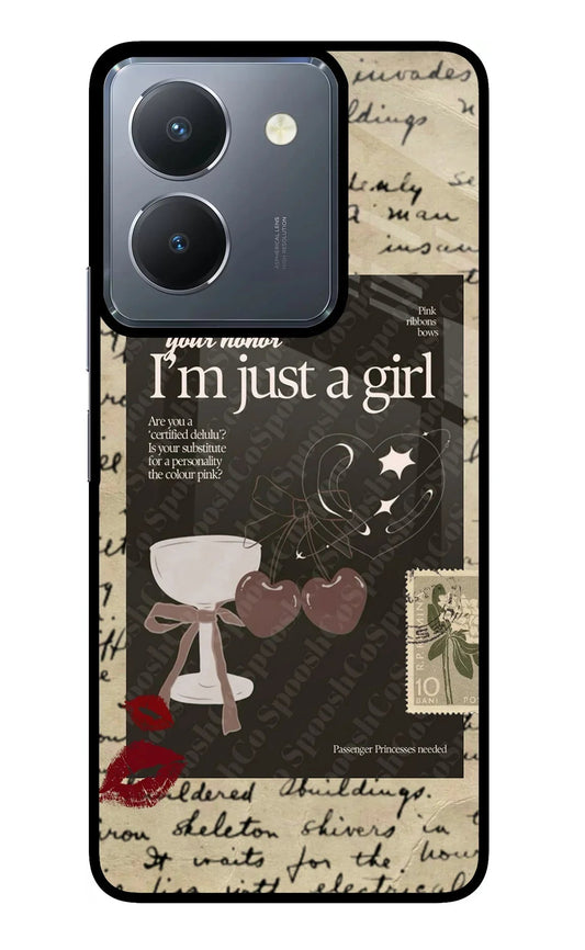 I am just a girl Vivo Y36 Glass Case
