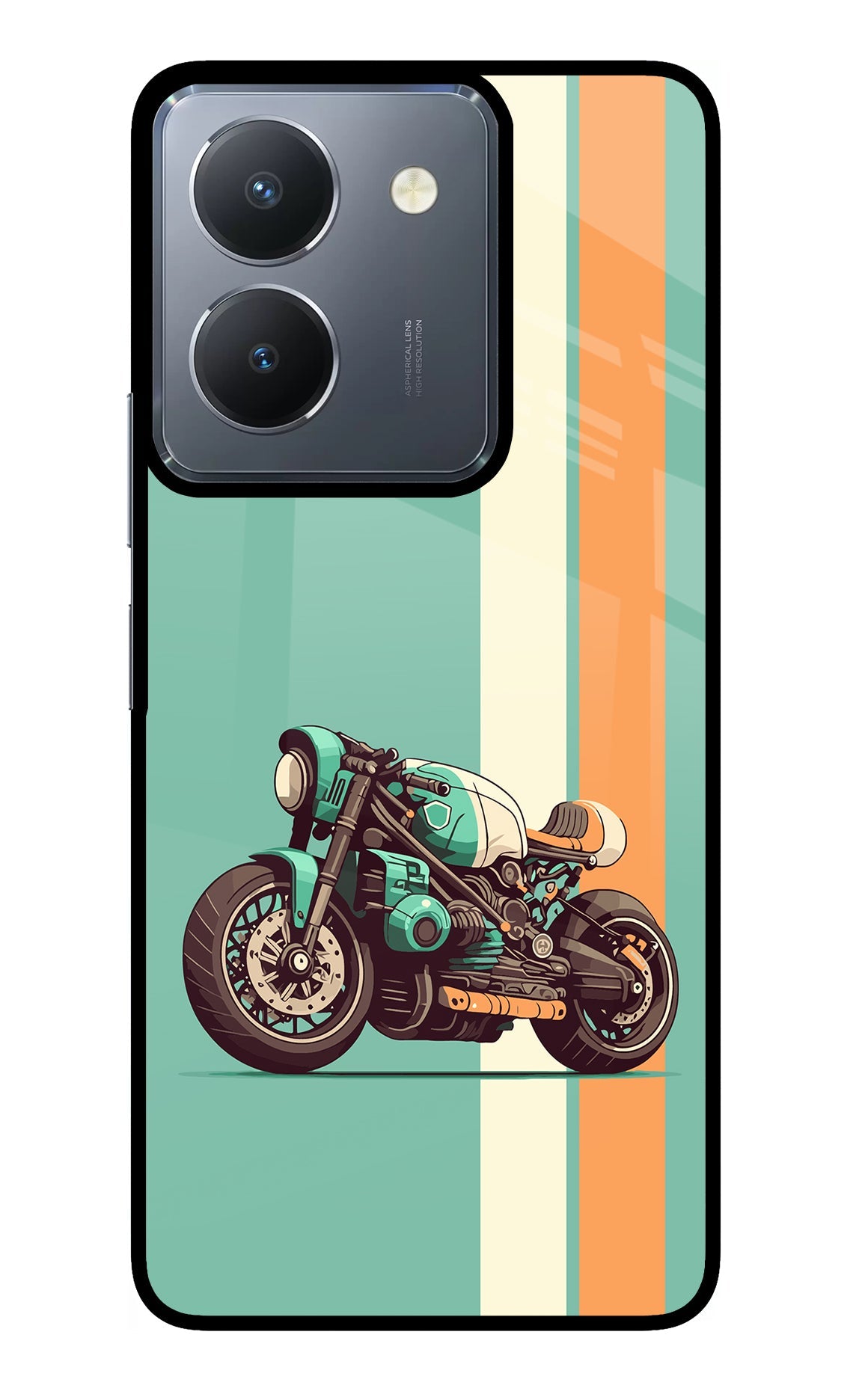 Striped Moto Drift Vivo Y36 Back Cover