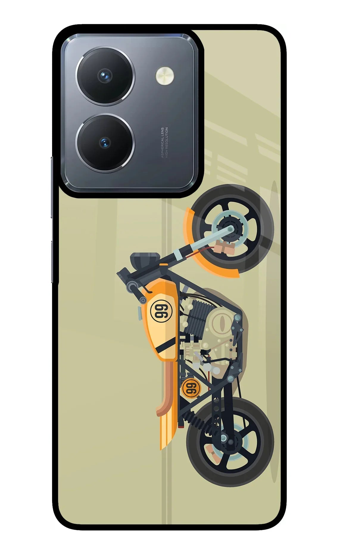 Vertical Speedster Vivo Y36 Glass Case
