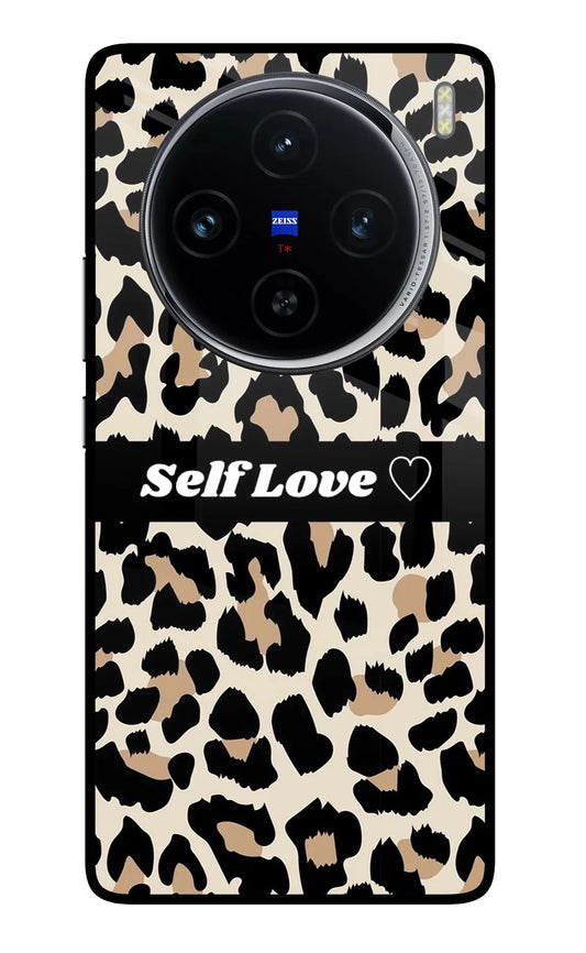 Leopard Print Self Love Vivo X100 Glass Case