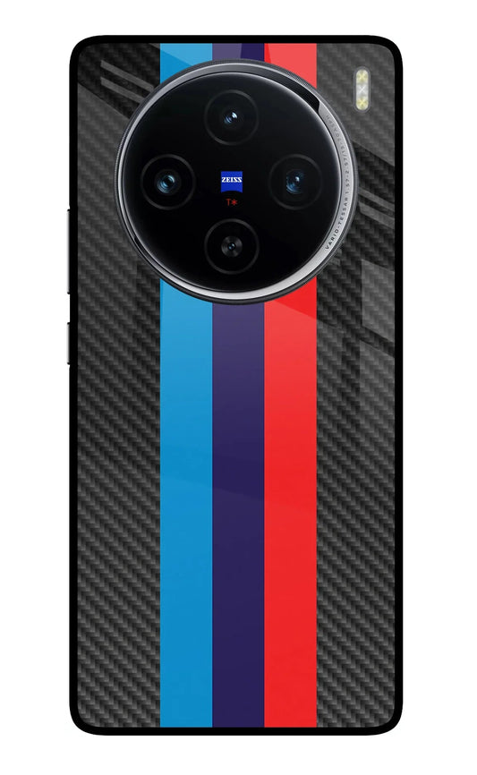 BMW Stripes Pattern Vivo X100 Glass Case