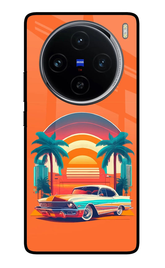 Palm Drive 80s Vivo X100 Glass Case