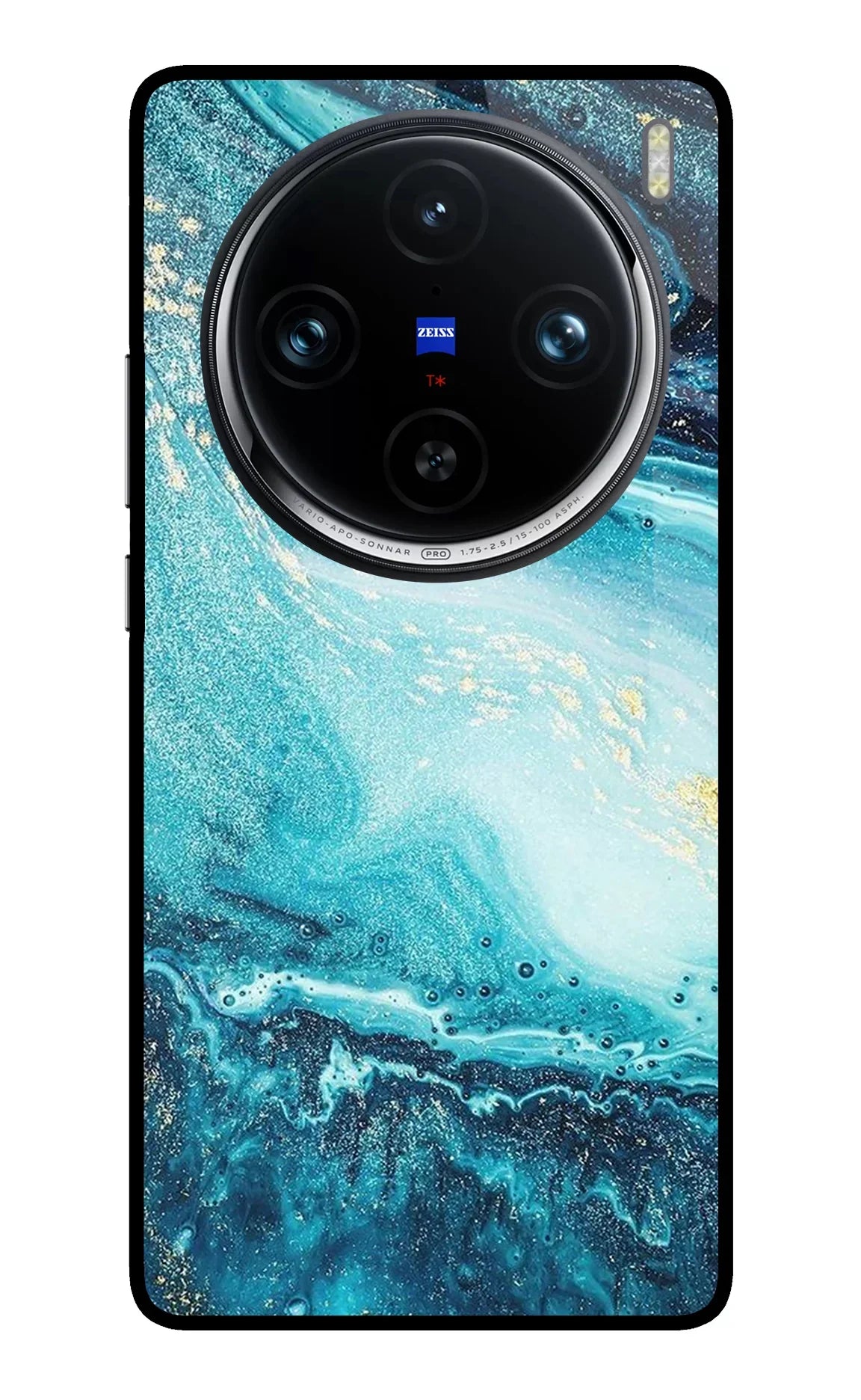 Blue Glitter Marble Vivo X100 Pro Glass Case