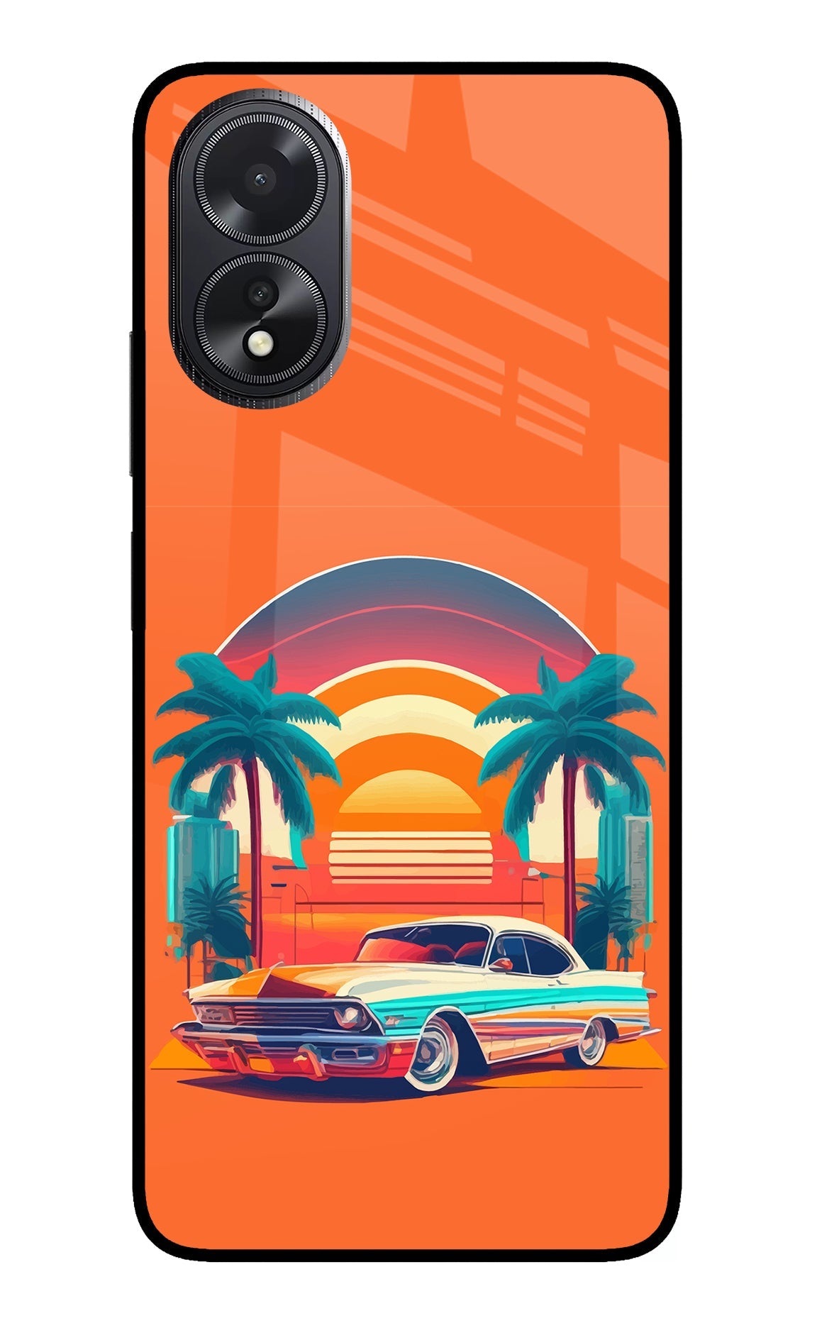 Palm Drive 80s Oppo A18/Oppo A38 Glass Case