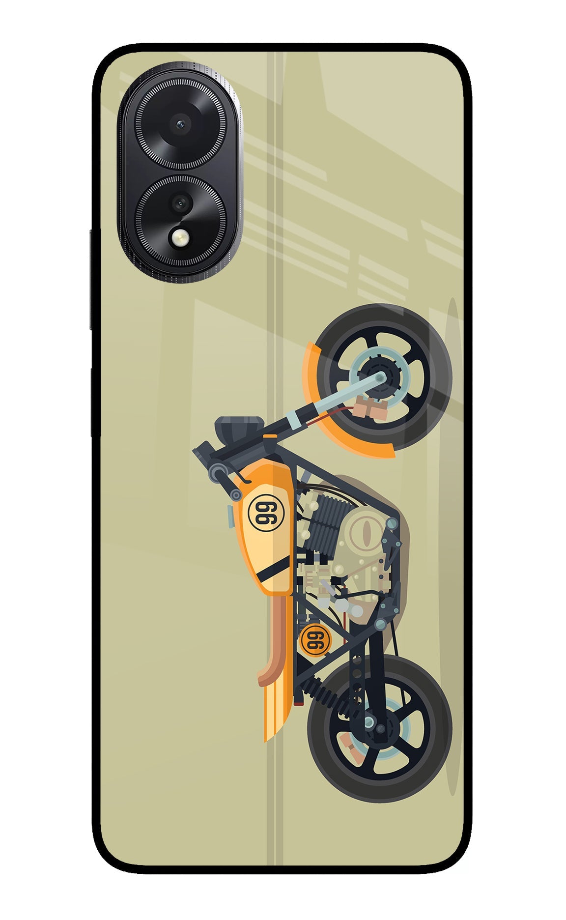 Vertical Speedster Oppo A18/Oppo A38 Glass Case