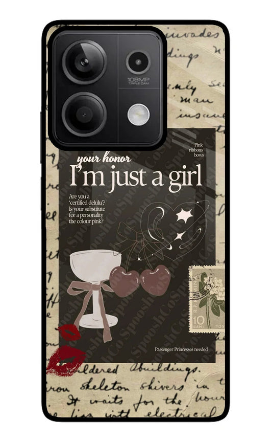 I am just a girl Redmi Note 13 5G Glass Case