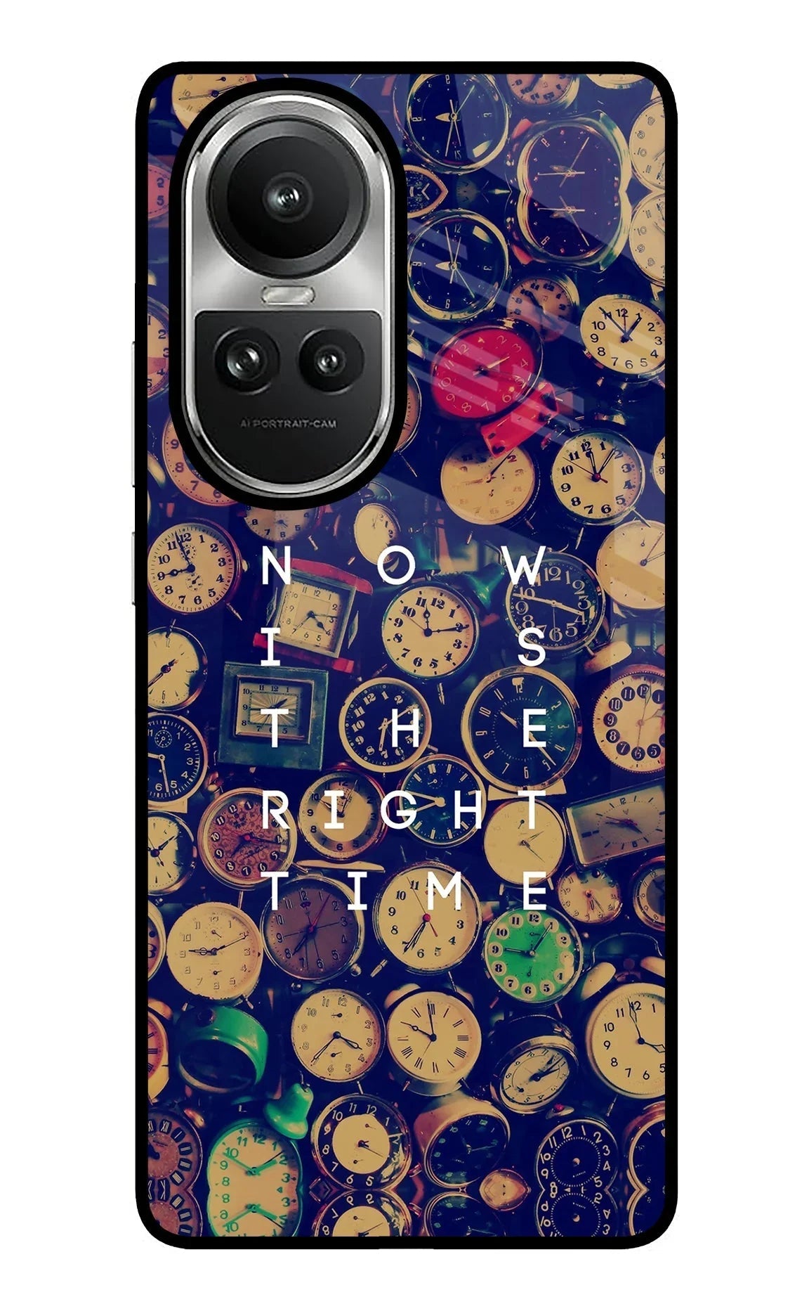Now is the Right Time Quote Oppo Reno10 5G/10 Pro 5G Glass Case