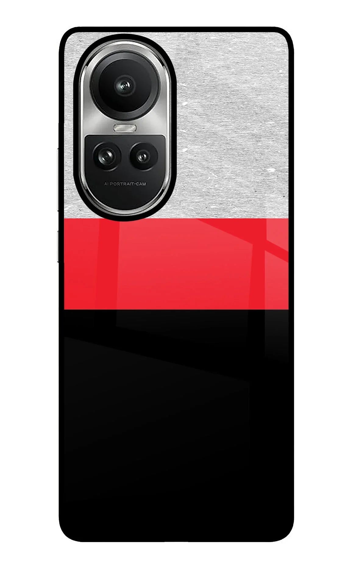 Tri Color Pattern Oppo Reno10 5G/10 Pro 5G Glass Case