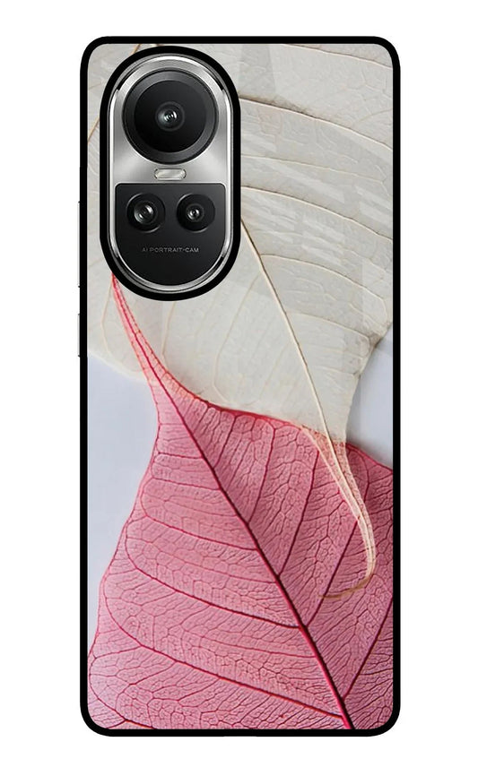 White Pink Leaf Oppo Reno10 5G/10 Pro 5G Back Cover