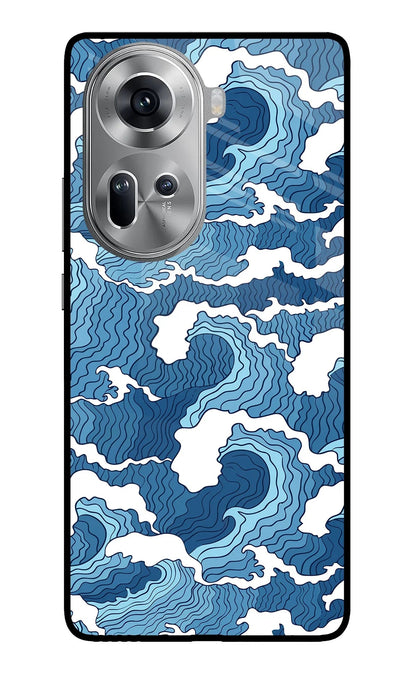 Blue Waves Oppo Reno11 Back Cover