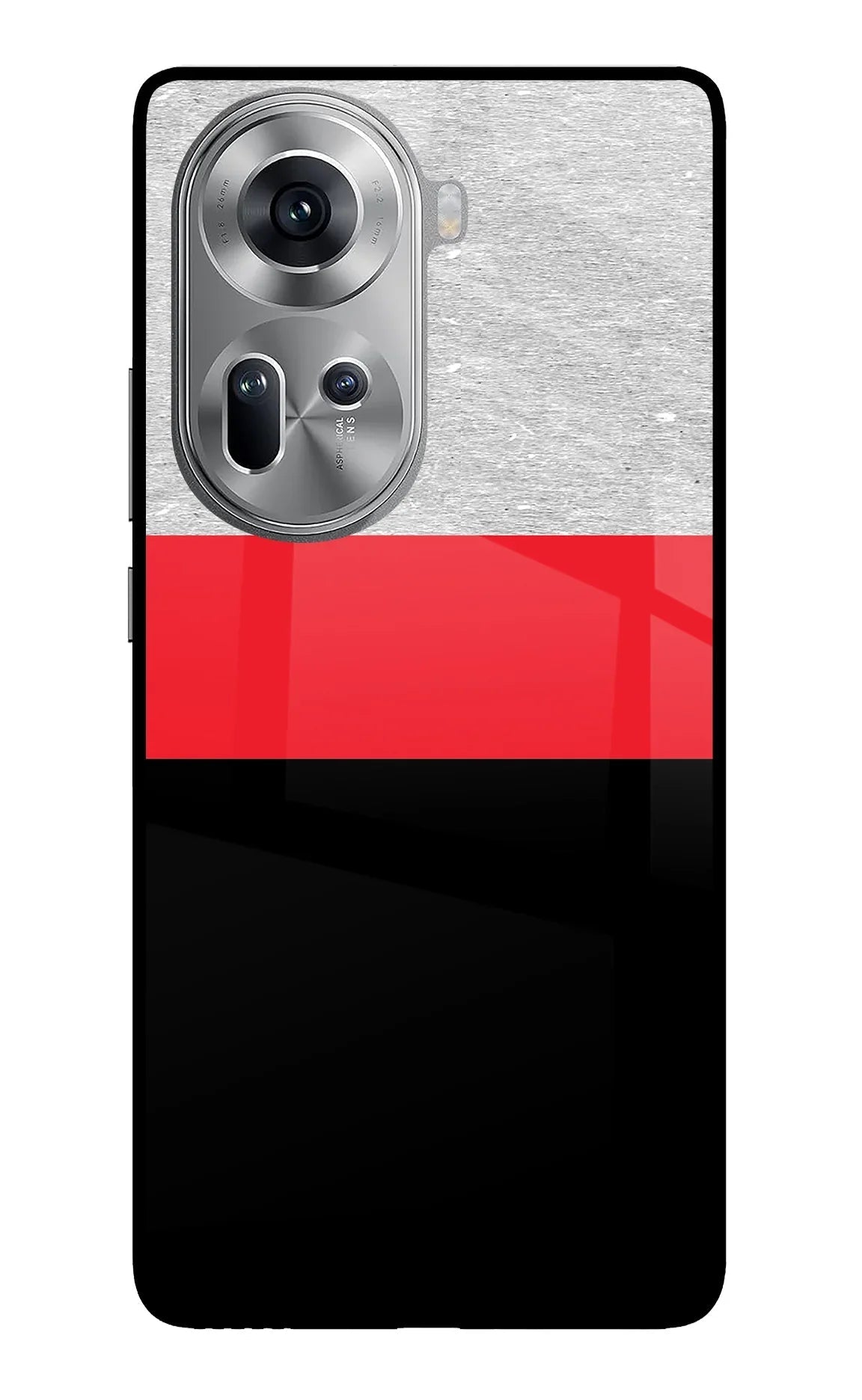 Tri Color Pattern Oppo Reno11 Back Cover