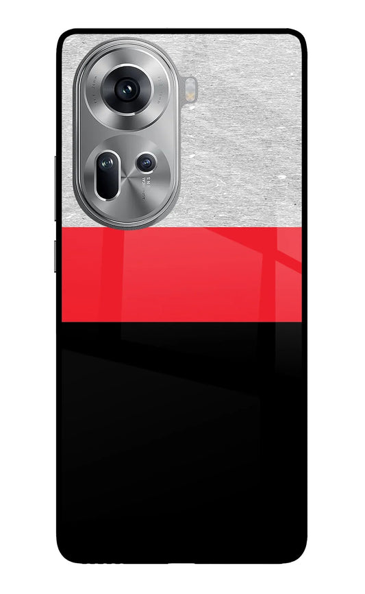 Tri Color Pattern Oppo Reno11 Back Cover