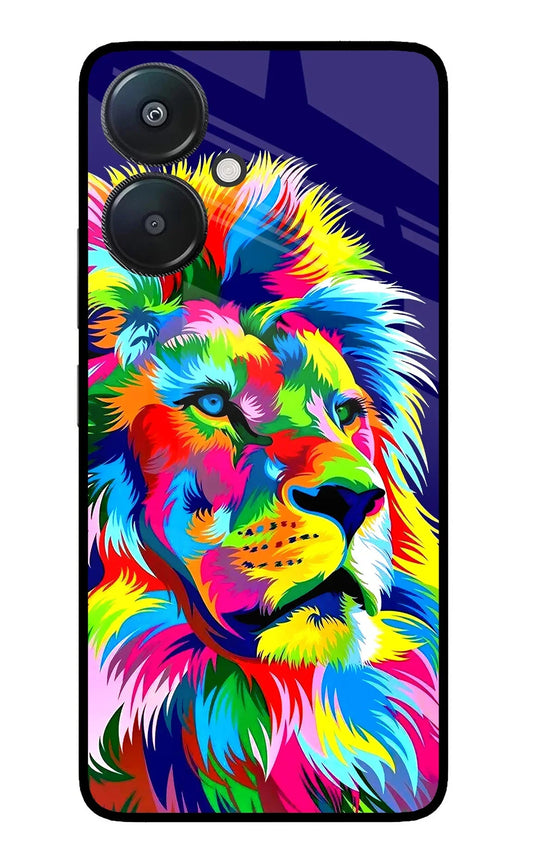 Vector Art Lion Redmi 13C 5G Glass Case