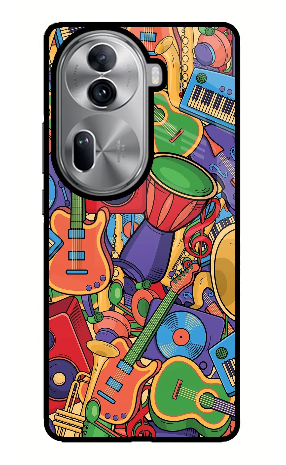 Music Instrument Doodle Oppo Reno11 Pro 5G Back Cover
