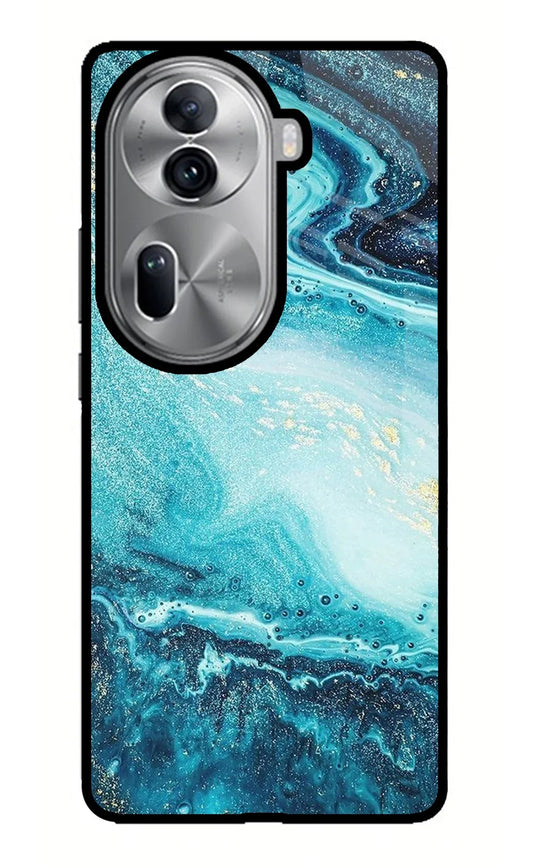 Blue Glitter Marble Oppo Reno11 Pro 5G Glass Case