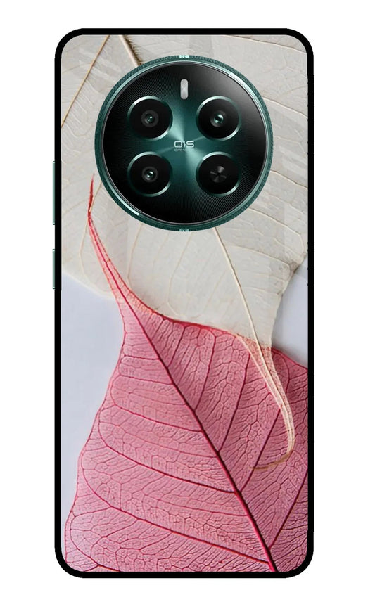 White Pink Leaf Realme 12+ 5G Back Cover