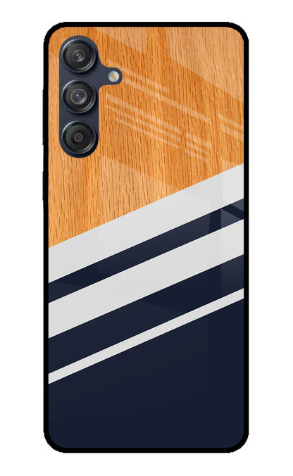 Blue and white wooden Samsung M55 5G Back Cover