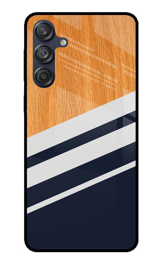 Blue and white wooden Samsung M55 5G Back Cover