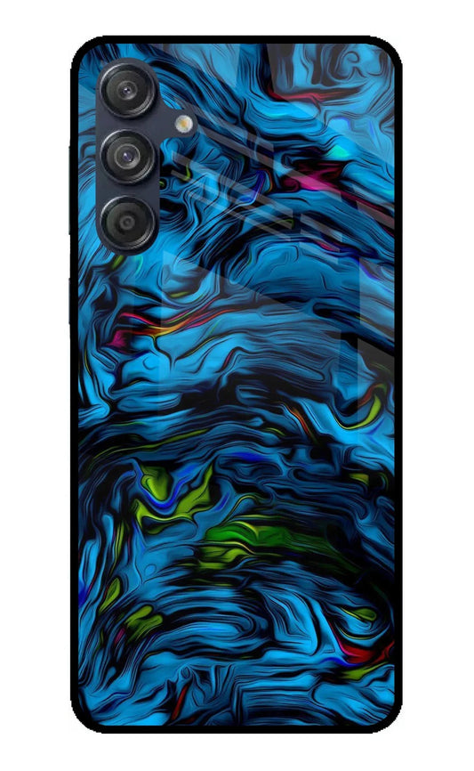 Dark Blue Abstract Samsung M55 5G Glass Case